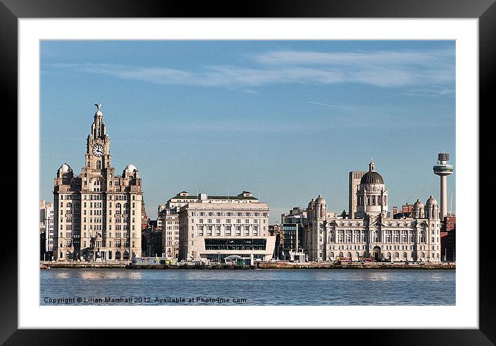 Liverpool Waterfront. Framed Mounted Print by Lilian Marshall