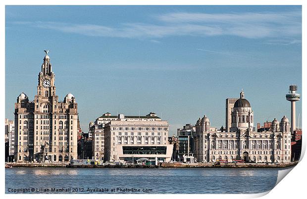 Liverpool Waterfront. Print by Lilian Marshall