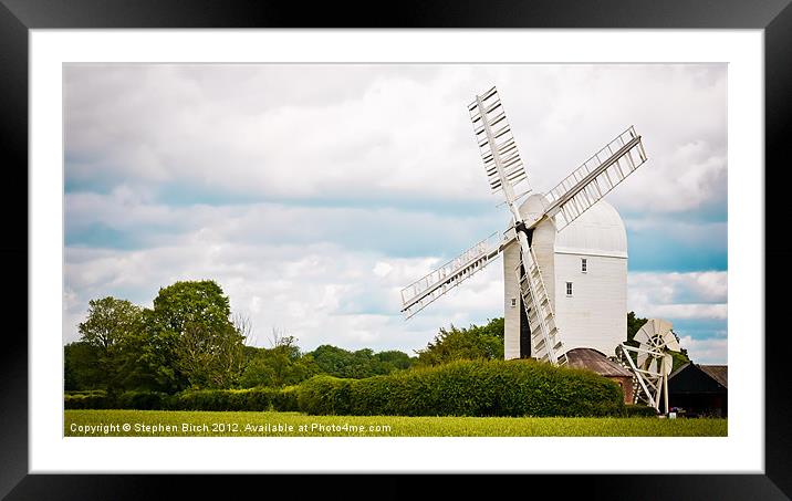Aythorpe Roding Windmill Framed Mounted Print by Stephen Birch