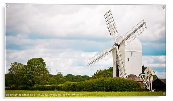 Aythorpe Roding Windmill Acrylic by Stephen Birch