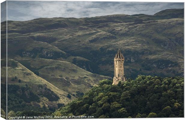 Stirling Monument to William Wallace Canvas Print by Jane McIlroy