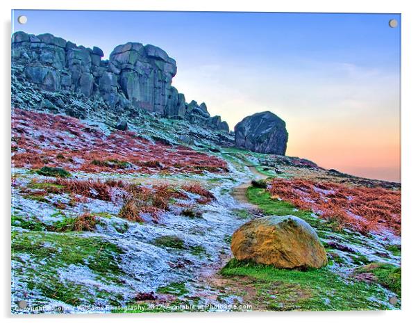 Cow And Calf Rocks Ilkley Acrylic by Colin Williams Photography