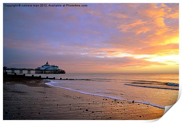 Dawn at the pier Print by camera man