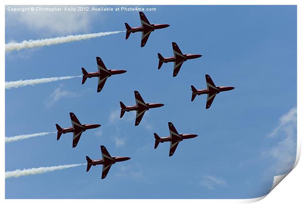 Red Arrows Print by Christopher Kelly