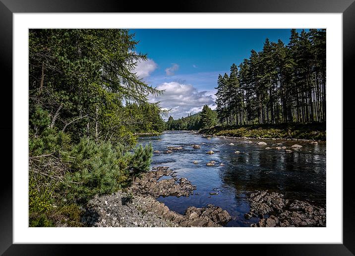 The River Dee, Royal Deeside, Scotland by Bob Step Framed Mounted Print by Robert Stephen