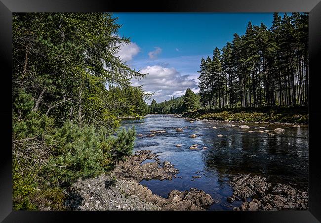 The River Dee, Royal Deeside, Scotland by Bob Step Framed Print by Robert Stephen