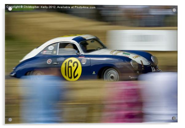 Classic porche racing Acrylic by Christopher Kelly