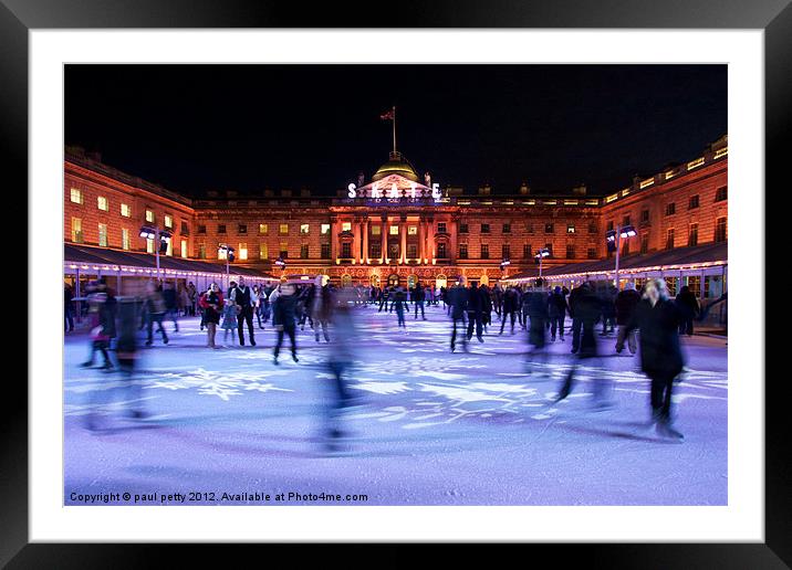 Somerset House Skating Framed Mounted Print by paul petty