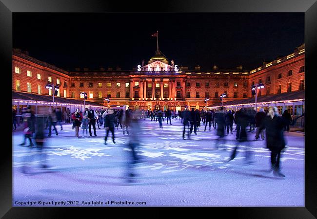 Somerset House Skating Framed Print by paul petty