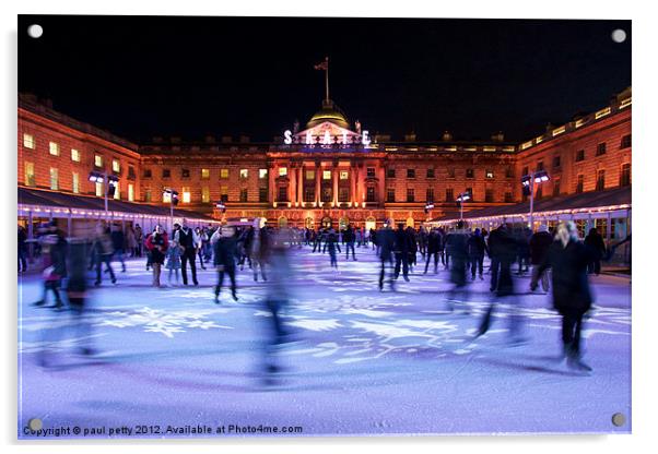 Somerset House Skating Acrylic by paul petty
