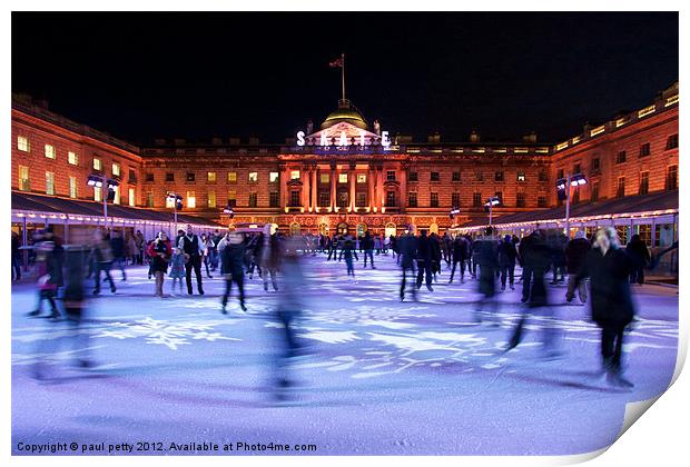 Somerset House Skating Print by paul petty
