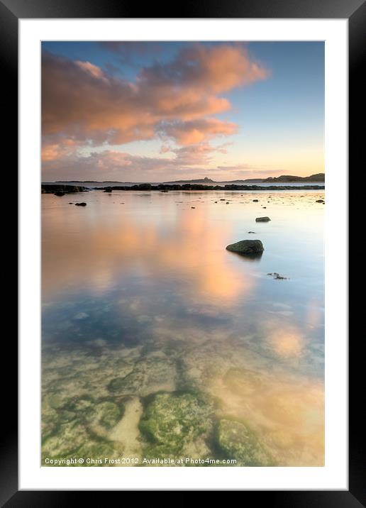 Dunstanburgh Castle Reflections Framed Mounted Print by Chris Frost