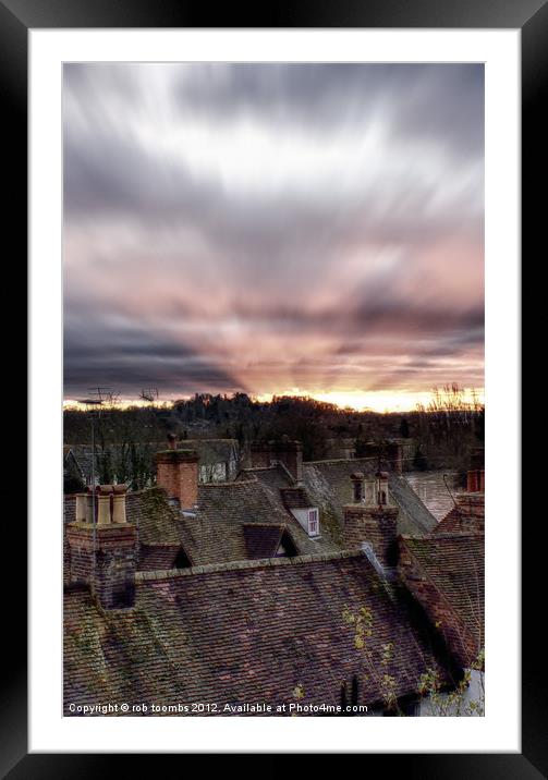 SUNSET OVER ROOF TOPS Framed Mounted Print by Rob Toombs