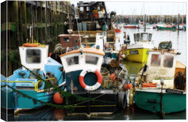 Scarborough Harbour Fishing boats Canvas Print by Stephen Wakefield