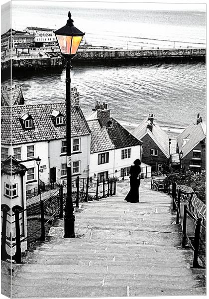 Counting The 199 Steps, Whitby Canvas Print by Paul M Baxter