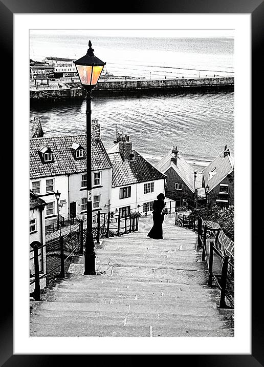 Counting The 199 Steps, Whitby Framed Mounted Print by Paul M Baxter