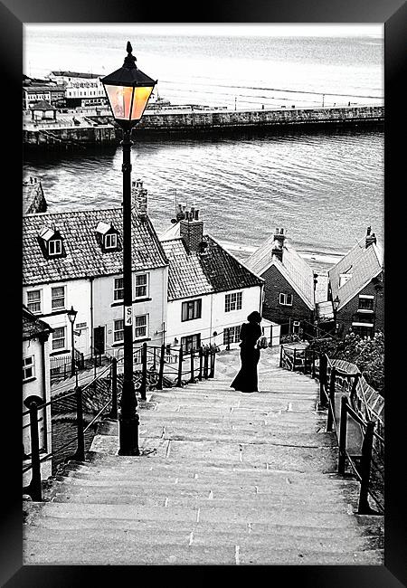 Counting The 199 Steps, Whitby Framed Print by Paul M Baxter