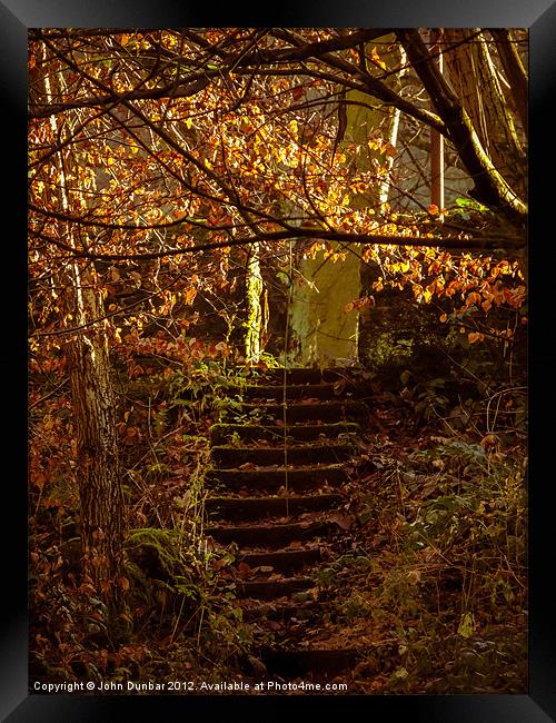 Stepped into the Autumn Light Framed Print by John Dunbar