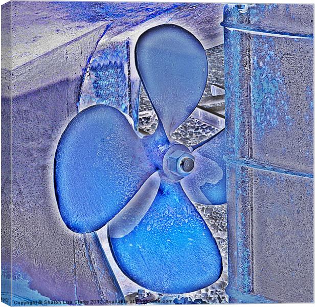 Propeller Blue Canvas Print by Sharon Lisa Clarke