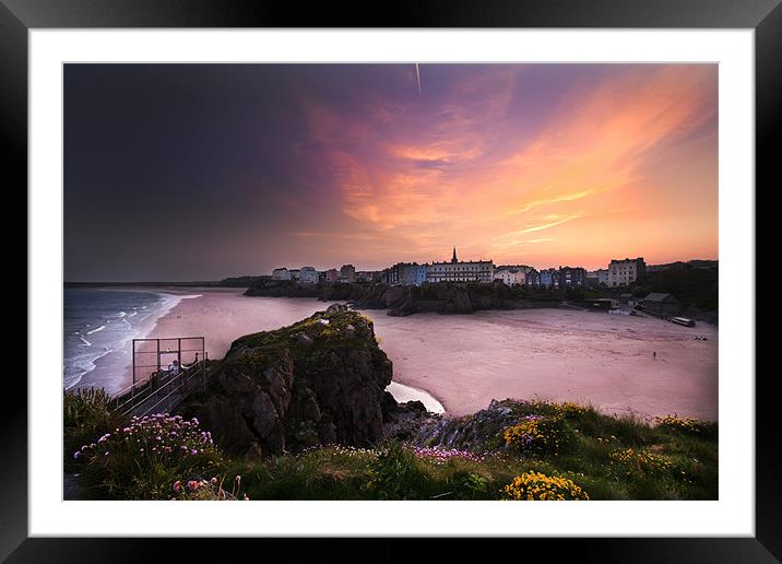 Tenby from St Catherines Framed Mounted Print by mark davis