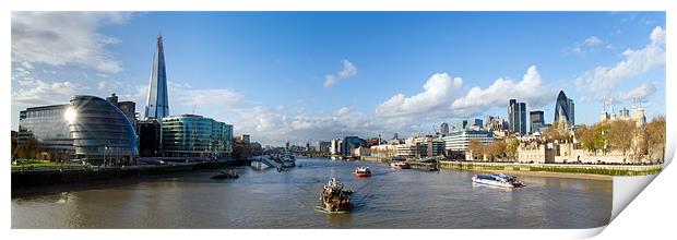 View from Tower Bridge Print by Gary Eason