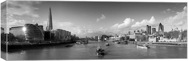 View from Tower Bridge black and white Canvas Print by Gary Eason