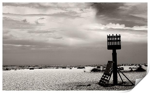 Deserted landscape in Dungeness Print by Sophie Martin-Castex