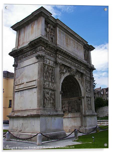 Arch of Trajan in Benevento Acrylic by Malcolm Snook