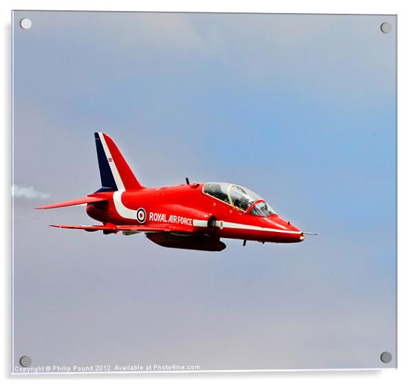 Red Arrows Hawk Jet Acrylic by Philip Pound
