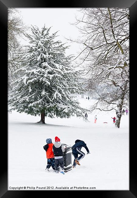 Winter Park Snow Scene Framed Print by Philip Pound