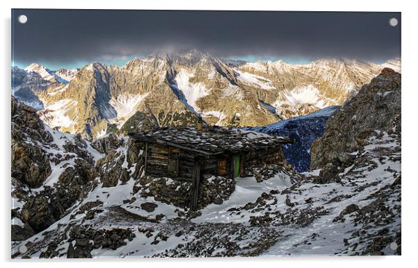 Alps Lodge Acrylic by Mark Pritchard