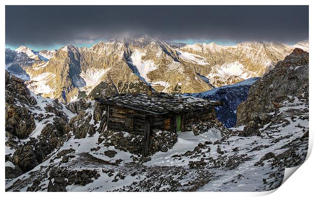 Alps Lodge Print by Mark Pritchard