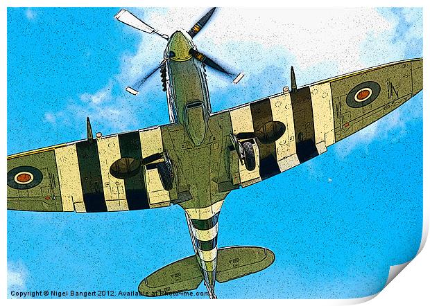 Spitfire Print by Nigel Bangert