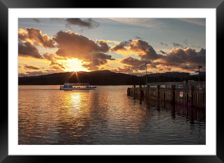 Last Ferry at Ambleside Framed Mounted Print by Roger Green