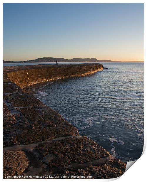 Dawn at Lyme Regis Print by Pete Hemington