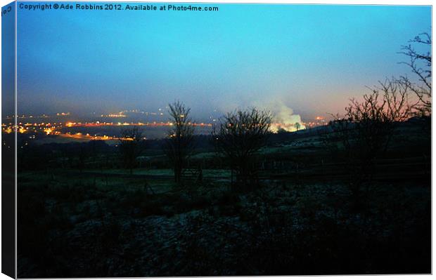 A Frosty Night Falls Over Ramsbottom Canvas Print by Ade Robbins
