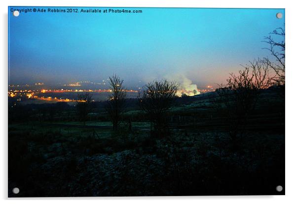 A Frosty Night Falls Over Ramsbottom Acrylic by Ade Robbins