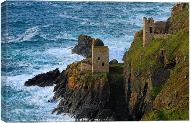 Engine houses at Botallack, Cornwall Canvas Print by Louise Heusinkveld