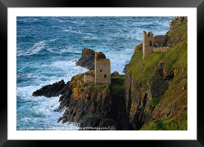 Engine houses at Botallack, Cornwall Framed Mounted Print by Louise Heusinkveld
