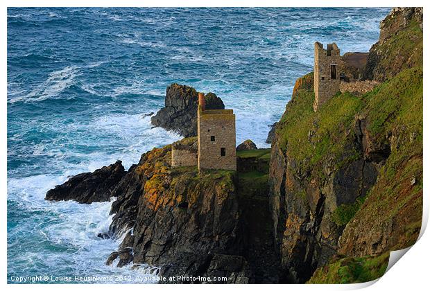 Engine houses at Botallack, Cornwall Print by Louise Heusinkveld