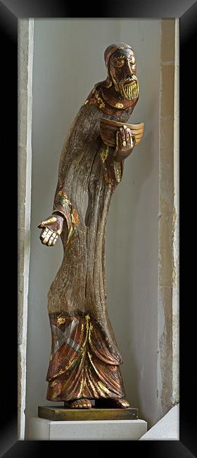 Saint Andrew Wooden Sculpture Framed Print by Bill Simpson
