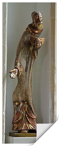 Saint Andrew Wooden Sculpture Print by Bill Simpson