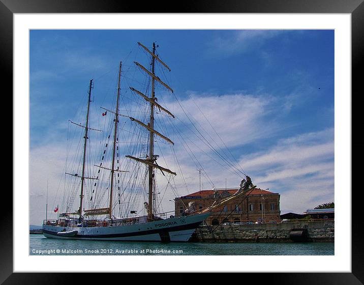 Tall Ship Pogoria Framed Mounted Print by Malcolm Snook