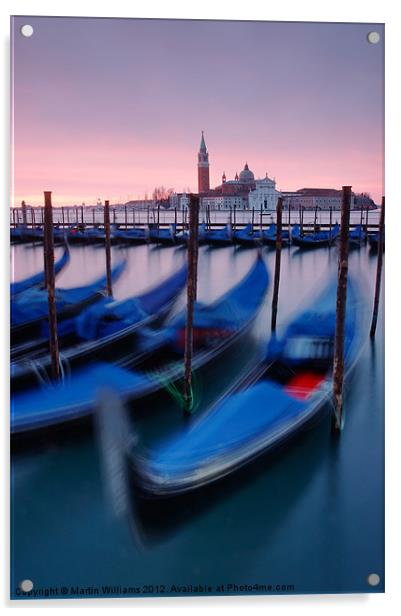 Venice Gondolas Acrylic by Martin Williams