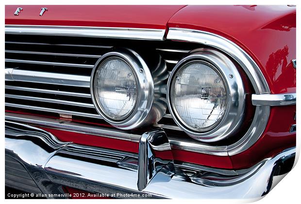 1960s chevrolet impala Print by allan somerville