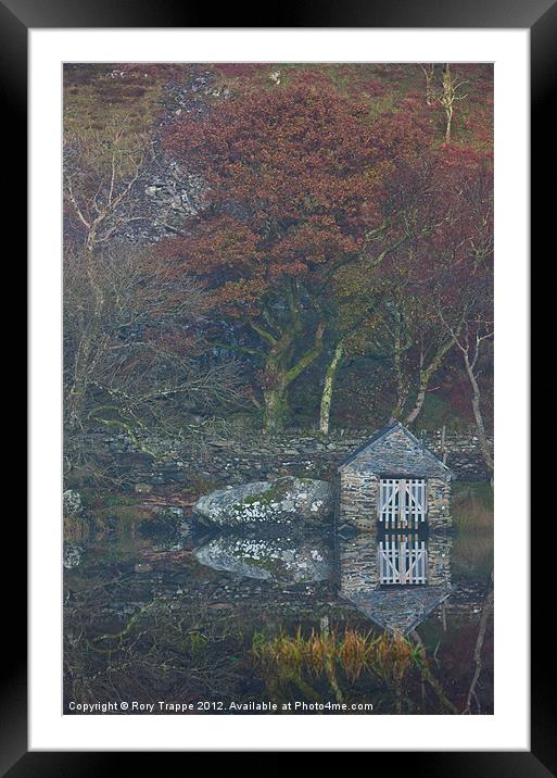 A boathouse on Llyn Dinas Framed Mounted Print by Rory Trappe