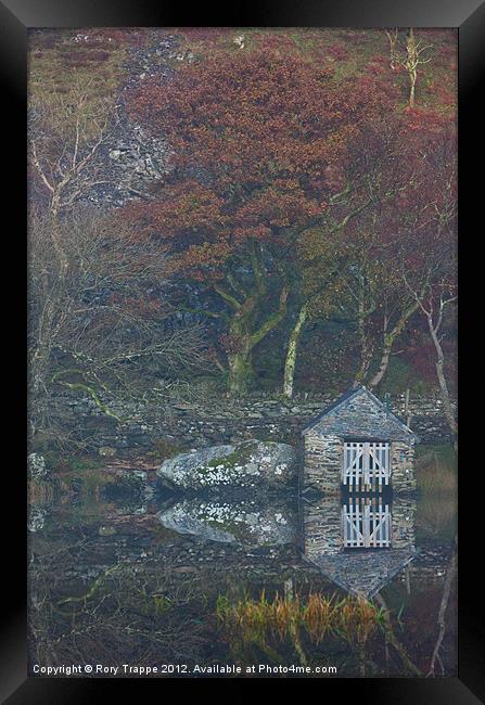 A boathouse on Llyn Dinas Framed Print by Rory Trappe