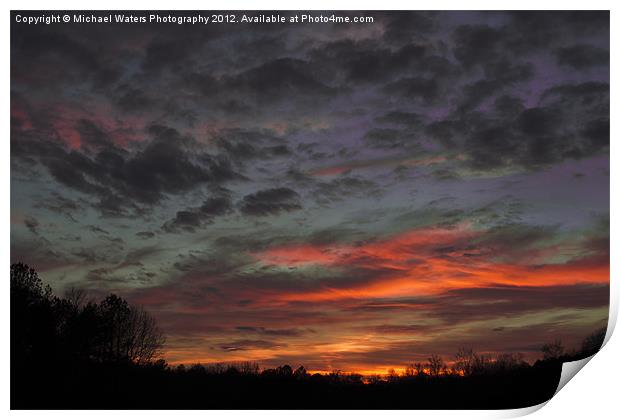 Atlanta Sunset Print by Michael Waters Photography