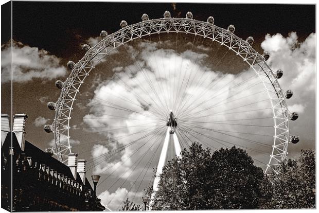 London Eye and cloud Canvas Print by Sophie Martin-Castex