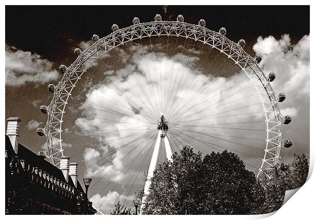 London Eye and cloud Print by Sophie Martin-Castex